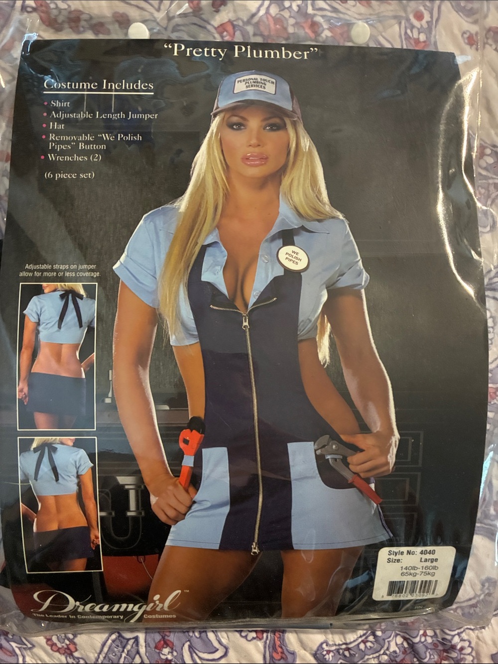 Y2K Dreamgirl Two-Tone Light Blue & Navy Plumber Costume